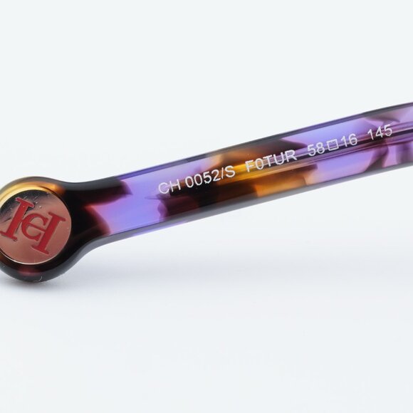 Carolina Herrera CH0052/S 0F0T UR Sunglasses Havana Square Frame, Violet Lenses - Picture 6 of 11